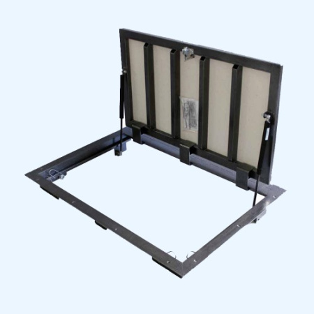 Портал 90х60 Стальной напольный люк с газовыми амортизаторами